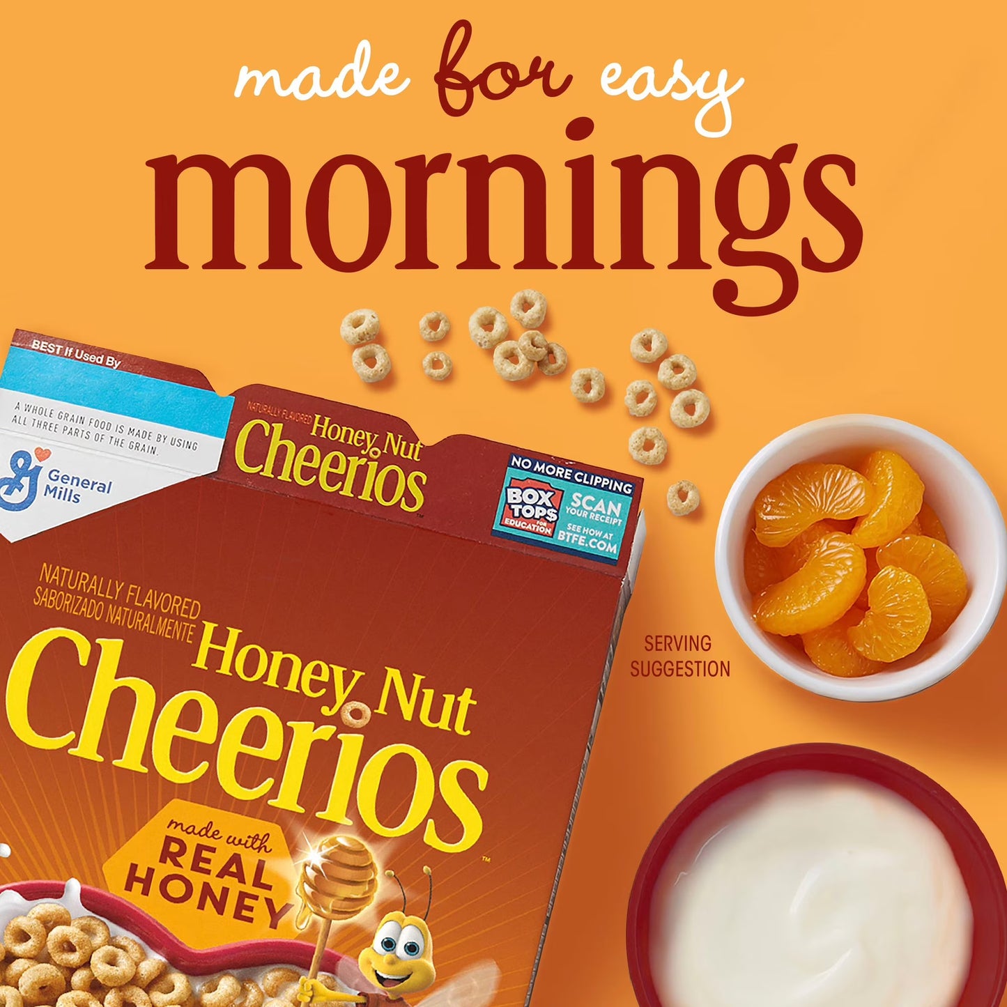 Honey Nut Cheerios, Heart Healthy Gluten Free Breakfast Cereal, Family Size, 18.8 oz