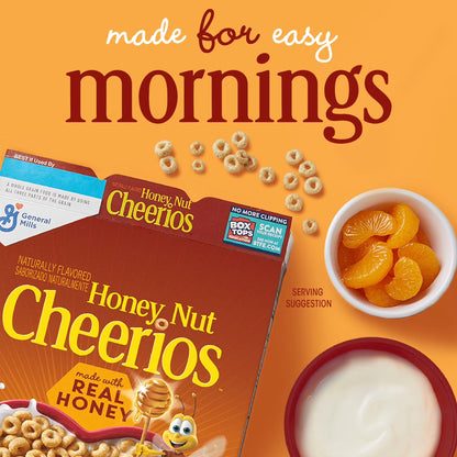 Honey Nut Cheerios, Heart Healthy Gluten Free Breakfast Cereal, Family Size, 18.8 oz