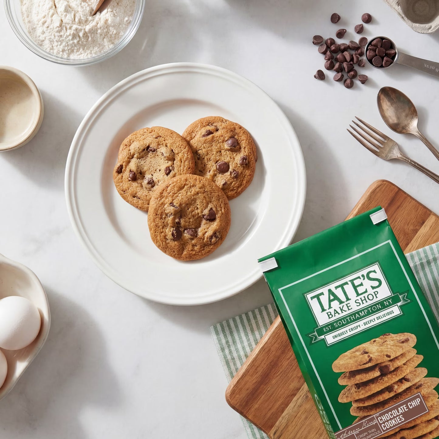 (3 pack) Tate's Bake Shop Chocolate Chip Cookies, 7 oz