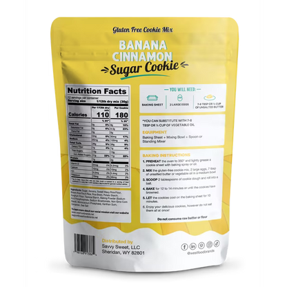 West Food Brands Banana Cinnamon Cookie Mix for Baking, Allergen & Gluten-Free Baking, 12.85 oz