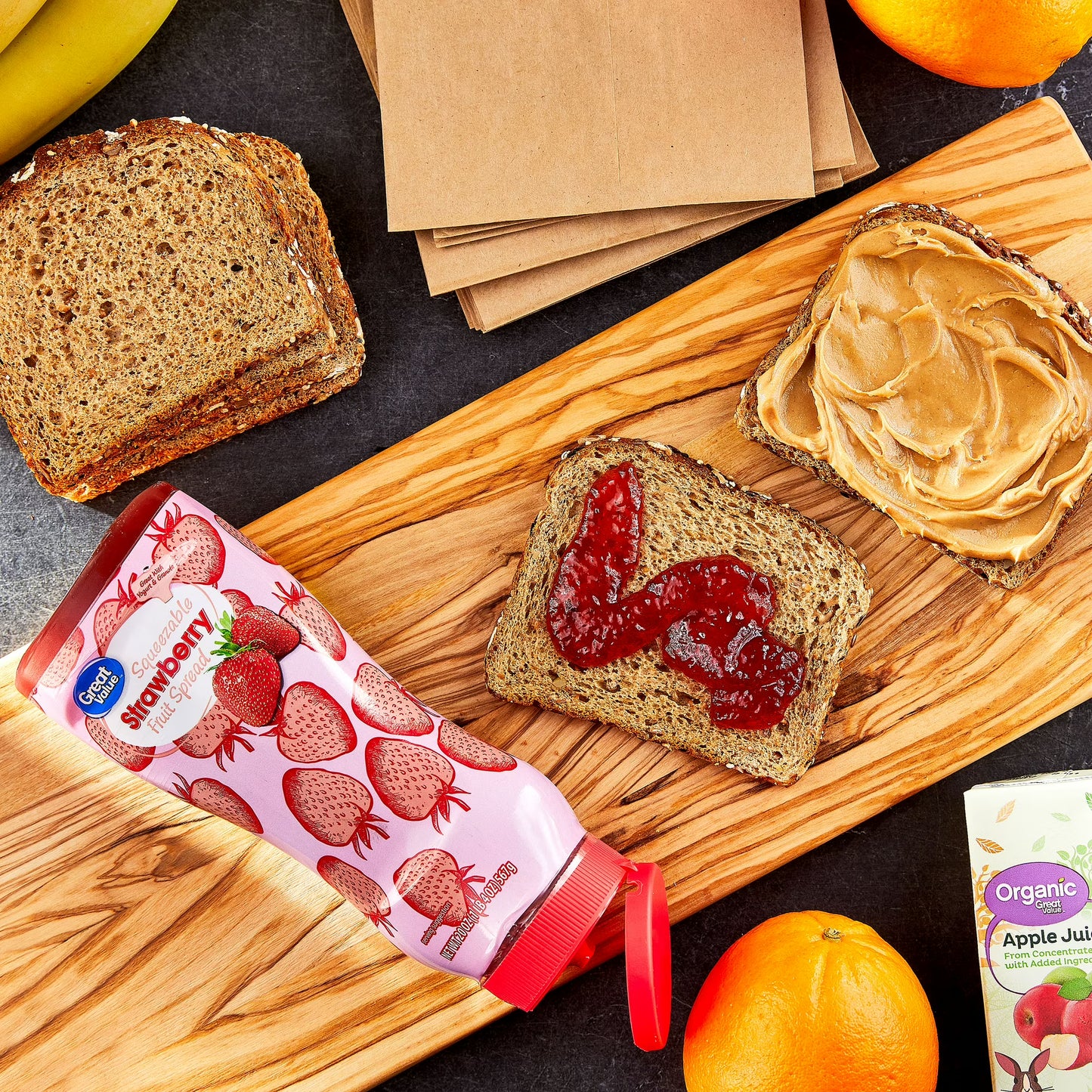 (3 pack) Great Value Squeezable Strawberry Fruit Spread, 20 oz