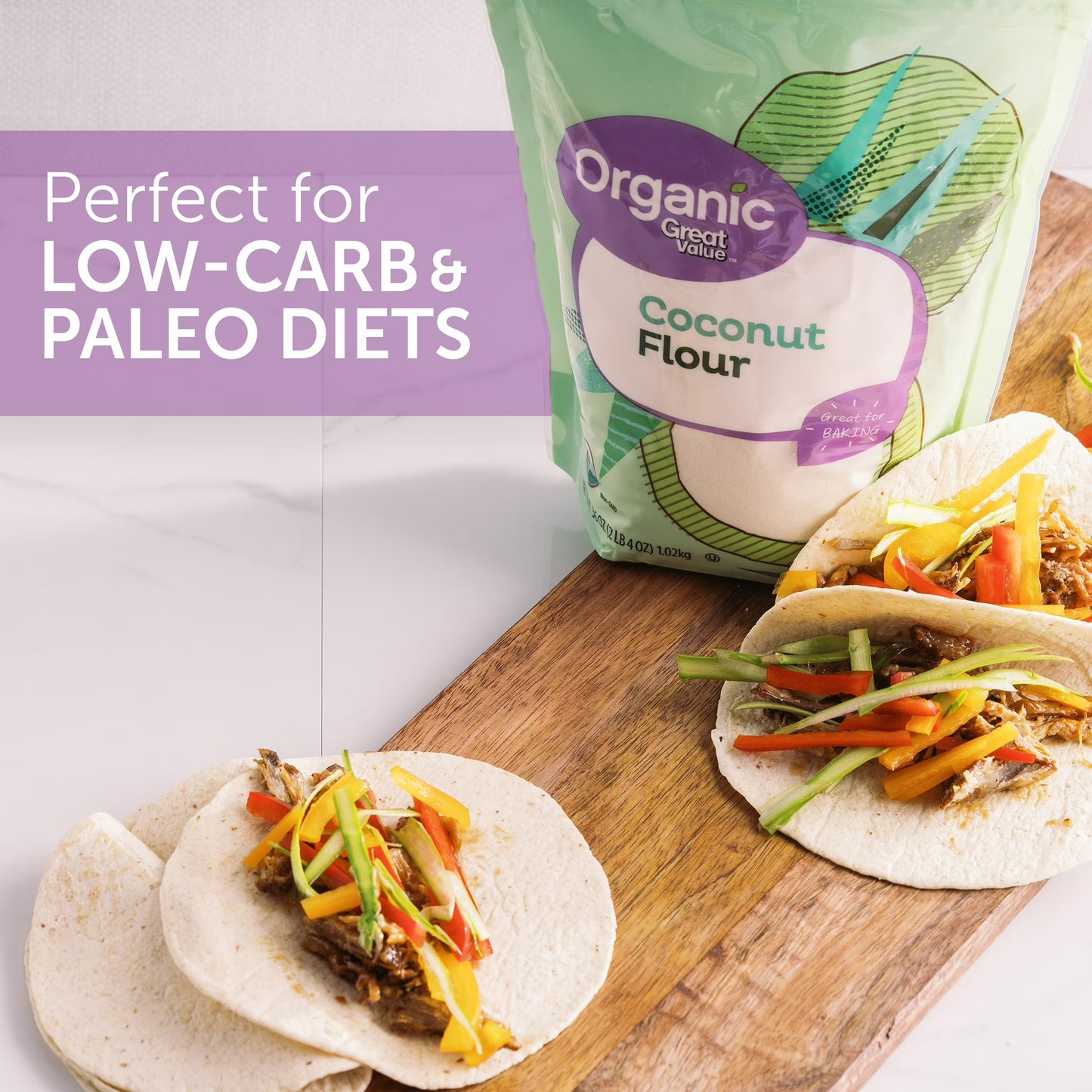 Great Value Organic Coconut Flour, 36 oz