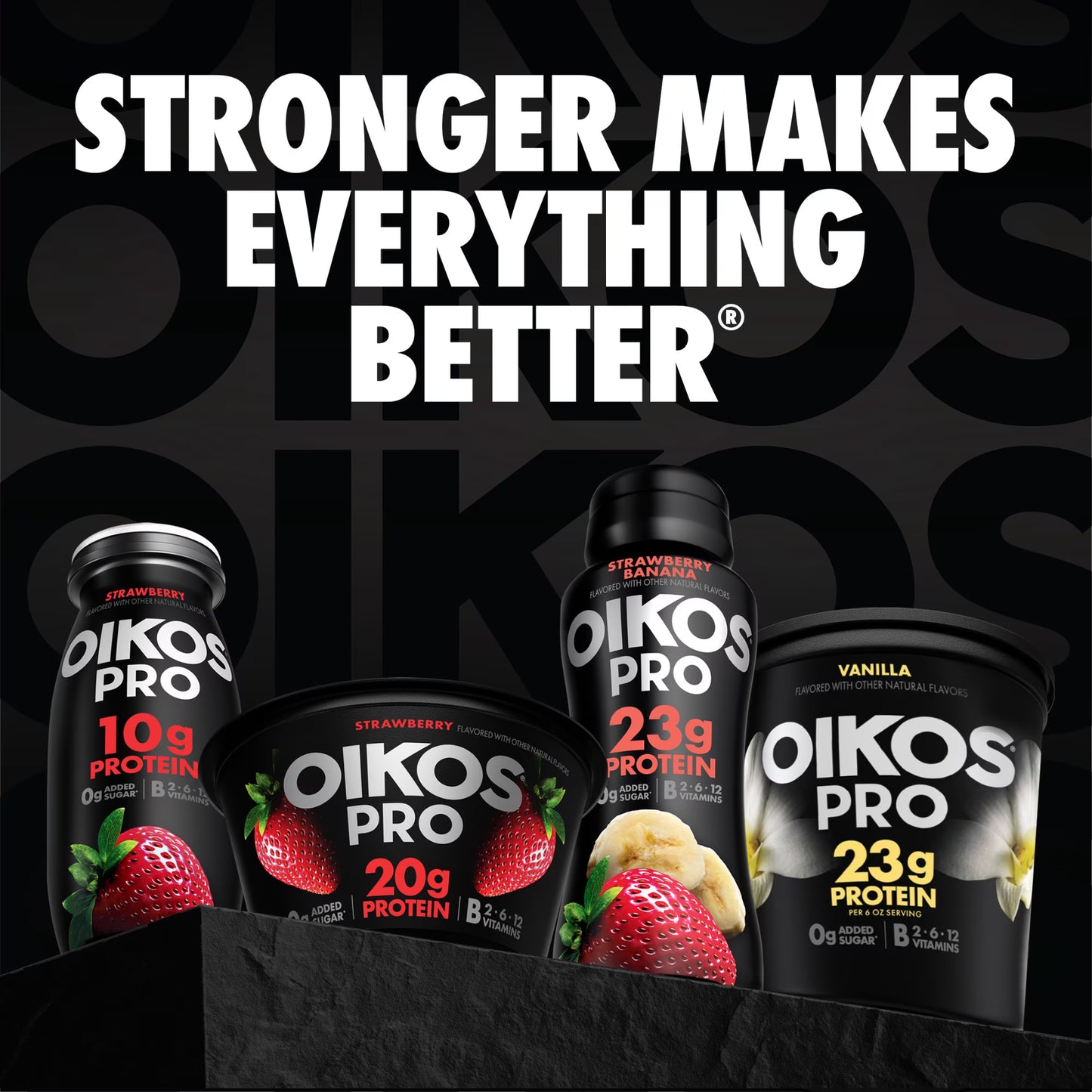 Oikos Pro 23g Protein, Strawberry Banana Cultured Dairy Drink Bottle, 7 fl oz