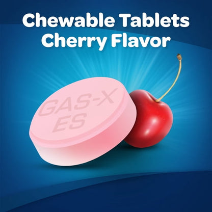 Gas-X Extra Strength Chewable Gas Relief Tablets With Simethicone 125 Mg, Cherry - 18 Count
