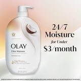 Olay Ultra Moisture Body Wash with Coconut Oil, Vitamin B3 and Hyaluronic Blend, 35 fl oz