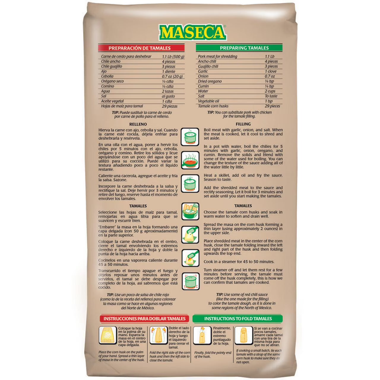 (10 pack) MASECA Tamal Instant Corn Masa Flour, 4 Lb Bag