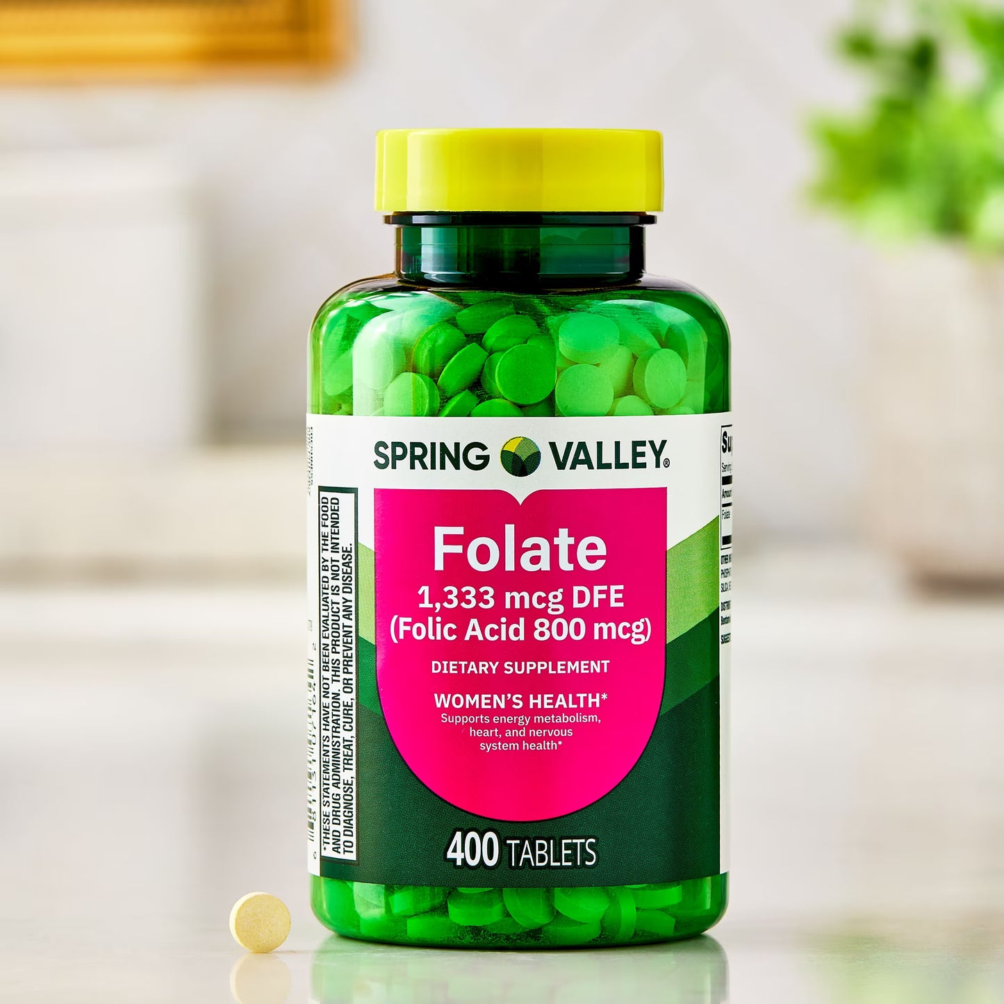 Spring Valley Folate Dietary Supplement, 1,333 mcg DFE, 400 Count