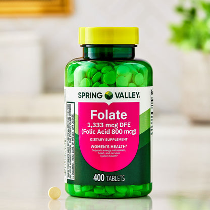 Spring Valley Folate Dietary Supplement, 1,333 mcg DFE, 400 Count