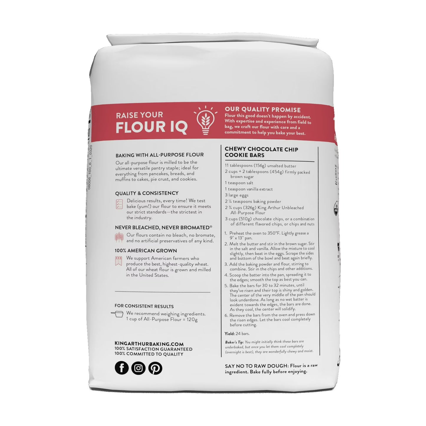 King Arthur Baking Company USDA Organic, Non-GMO Project Verified Unbleached All-Purpose Flour, 5 lb Bag