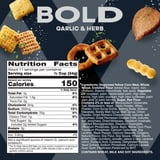 (4 pack) Chex Mix Bold Garlic and Herb Snack Mix, Family Size, Snacks, 13.5 oz