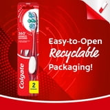 Colgate 360 Advanced Whitening Toothbrush Pack, Medium Adult Toothbrushes, 2 Pack