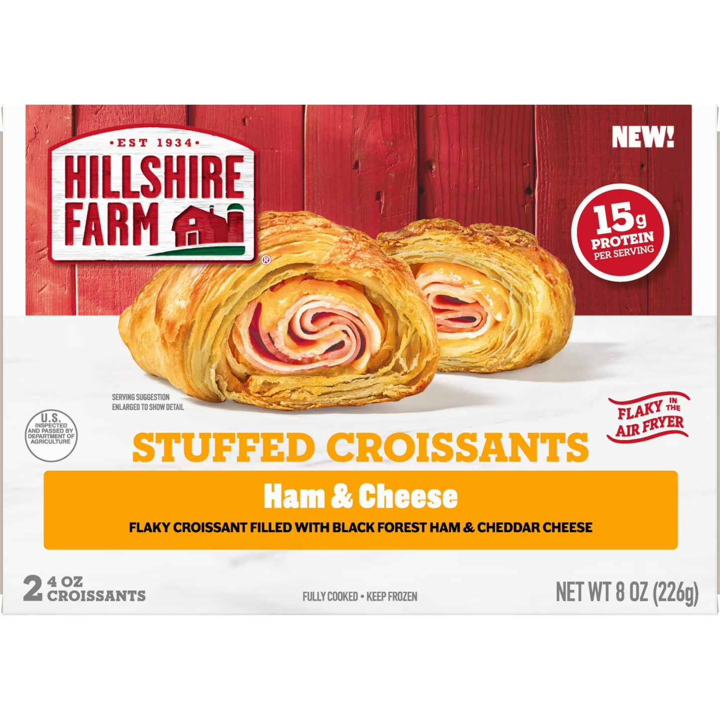 Hillshire Farm Ham & Cheese Stuffed Croissants, 8 oz, 2 Count (Frozen)