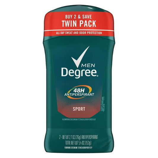 Degree Antiperspirant Deodorant for Men Sport, Twin Pack, 2.7 oz