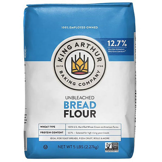 King Arthur Baking Company Non-GMO Project Verified, Certified Kosher Unbleached Bread Flour, 5 lb Bag