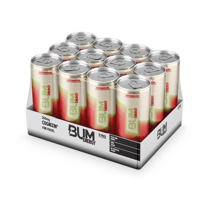 Bum Energy Watermelon Energy Drink, 112 mg Natural Caffeine, 12 fl oz Can