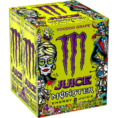 Juice Monster, Voodoo Grape, Juice + Energy Drink, 16 fl oz, 4 Pack