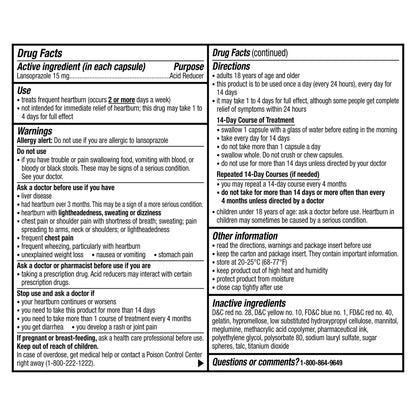 Prevacid 24HR Lansoprazole Delayed-Release Capsules for Heartburn Relief, 15 mg, 42 Count