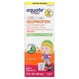 (3 pack) Equate Children's Pain Reliever/Fever Reducer Ibuprofen Oral Suspension, Berry Flavor, 100 mg, 4 fl oz