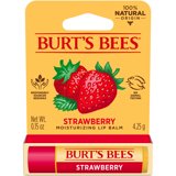 (3 pack) Burt's Bees Strawberry Moisturizing Lip Balm, 0.15 oz.