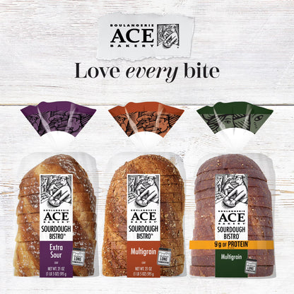 ACE Bakery Sourdough Multigrain Bread Regular Bistro Loaf, 1 Count, 21 oz, Shelf-Stable