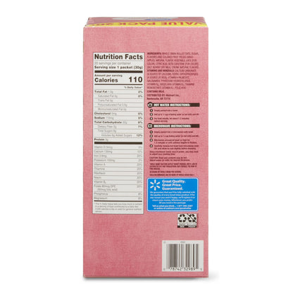 (4 pack) Great Value Strawberries & Cream Instant Oatmeal Value Pack, 1.05 oz, 20 Count