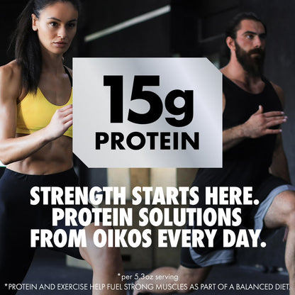 Oikos Triple Zero 15g Protein Fat Free Strawberry Greek Yogurt Cups, 5.3 oz, 4 Ct