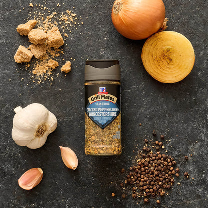Grill Mates Kosher Cracked Peppercorn & Worcestershire Seasoning, 2.75 oz Bottle