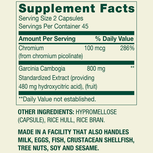 (2 pack) Spring Valley Garcinia Cambogia Dietary Supplement Vegetarian Capsules for Weight Management Support, 800 mg, 90 Count