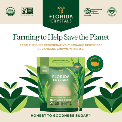 (3 pack) Florida Crystals Regenerative Organic Raw Cane Sugar, 6 lb