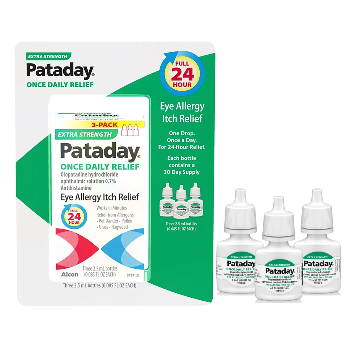 Pataday Eye Drops Extra Strength, 2.5 ml., 3 pk.