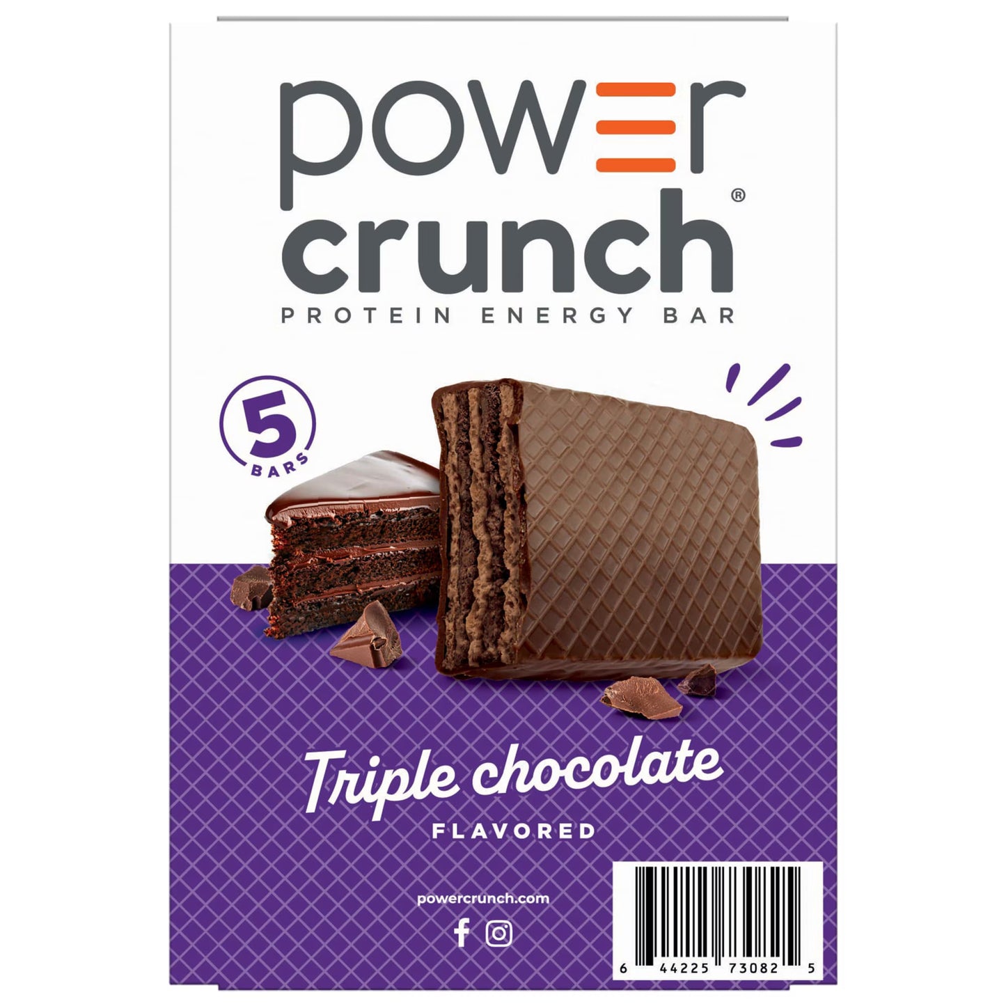Power Crunch Protein Energy Bars, Triple Chocolate 1.4 oz, 5 Count Carton