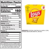 Lay's Classic Potato Snack Chips, 1 oz Bags, 10 Count Multipack