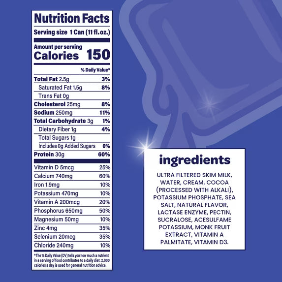 Nurri Ultra-Filtered Milkshake, 30g of Protein, Chocolate, 11 fl oz Can (Pack of 12)