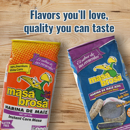 (3 pack) Masa Brosa Instant Blue Corn Flour Mix, 2 lbs, Gluten-Free