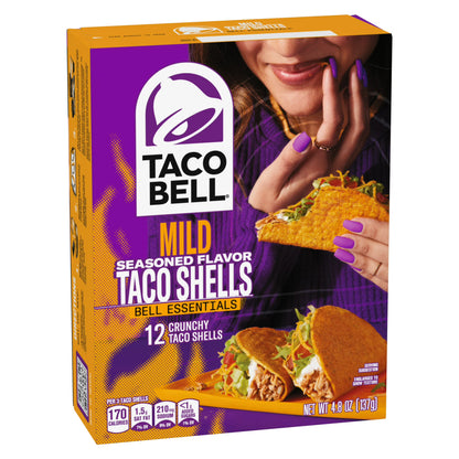 (2 pack) Taco Bell Mild Seasoned Flavor Crunchy Taco Shells, 12 ct, 4.8 oz Box