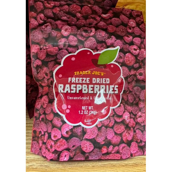 Trader Joe's Freeze Dried Raspberries Unsweetened Unsulfured Raspberry (1.2oz)