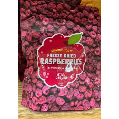 Trader Joe's Freeze Dried Raspberries Unsweetened Unsulfured Raspberry (1.2oz)