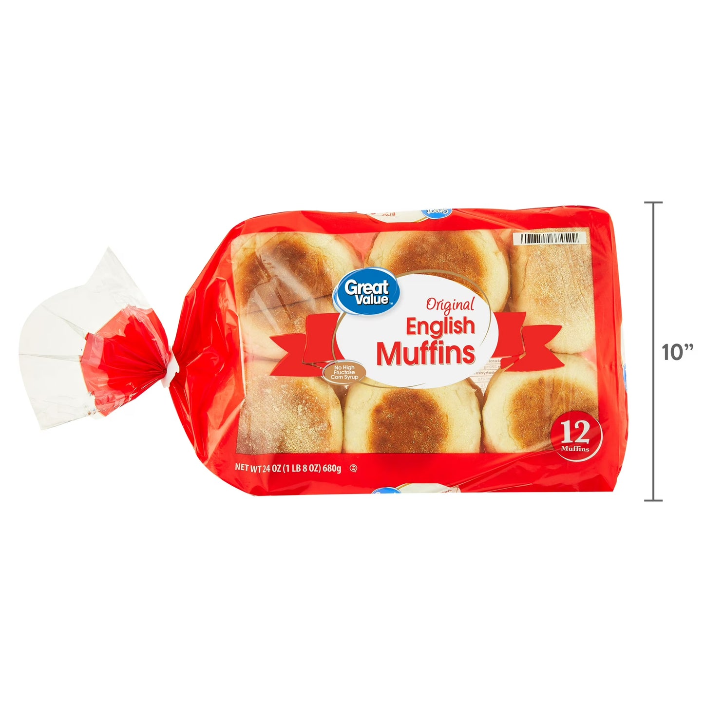 Great Value Original English Muffins, 24 oz Bag, 12 Count