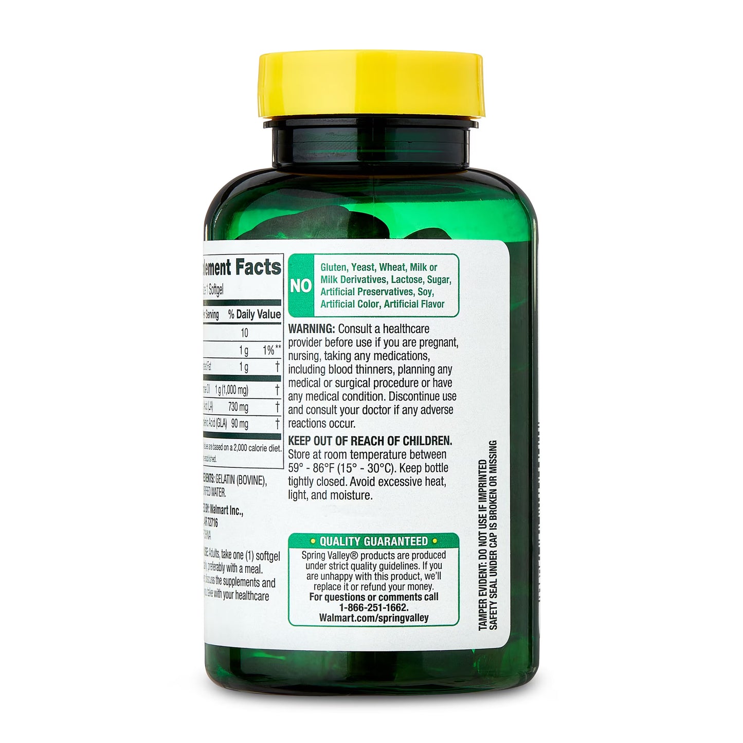 Spring Valley Standardized Evening Primrose Oil Women’s Health Dietary Supplement, 75 Softgels