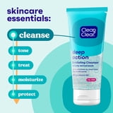 Clean Clear Oil-Free Deep Action Exfoliating Acne Face Wash, Facial Cleanser, 7oz