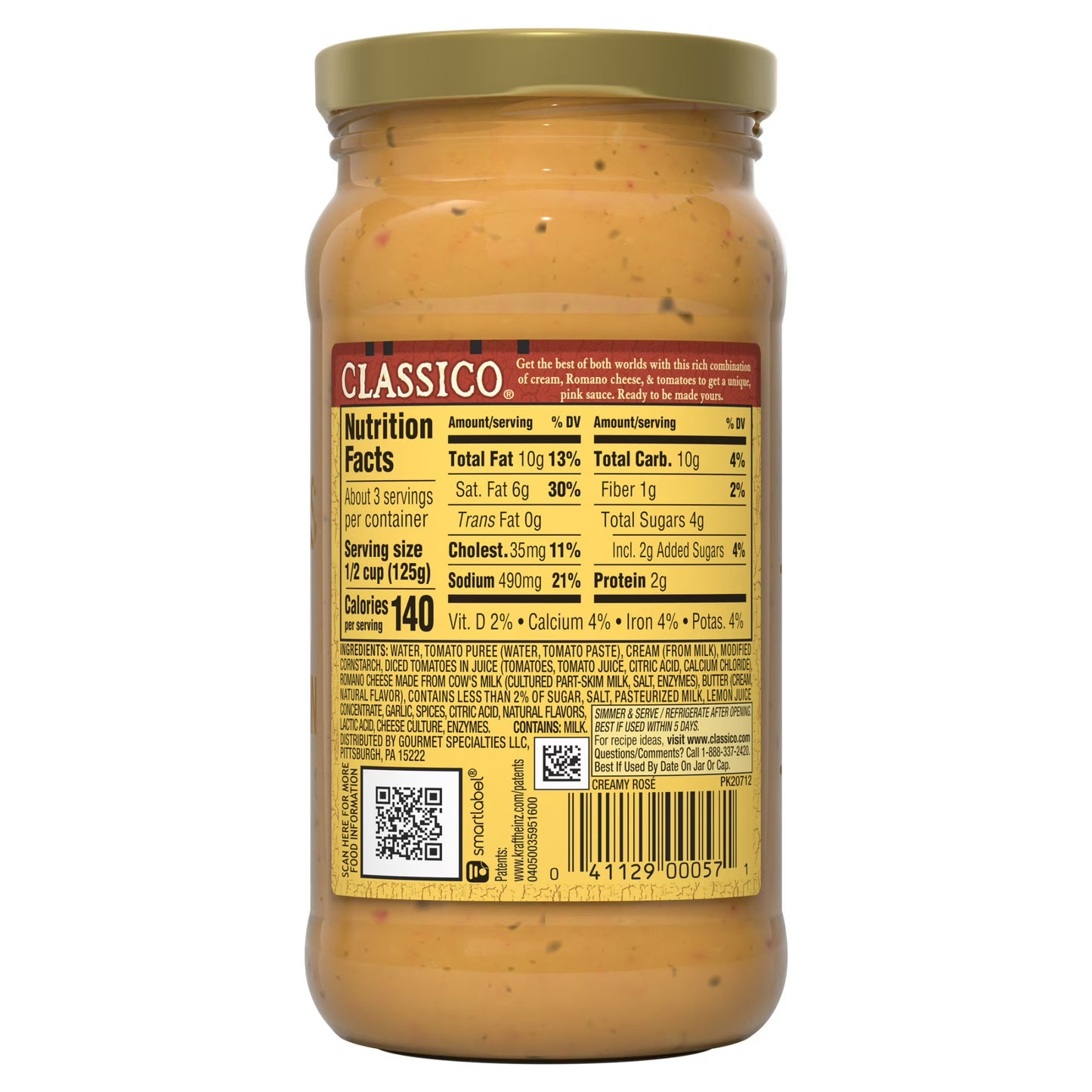 Classico Creamy Rosé Pasta Sauce, 15 oz Jar