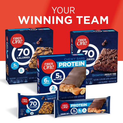 Fiber One 70 Calorie Brownies, Chocolate Chip Cookie, 2g Sugar, Value Pack, 12 Count, 10.6 oz