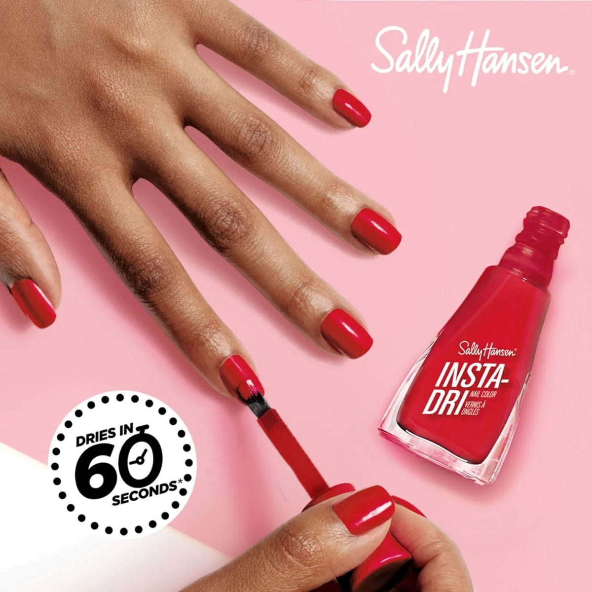 Sally Hansen Insta-Dri Nail Color Polish, Augmented Red-ality, 0.31 fl oz, Quick Dry