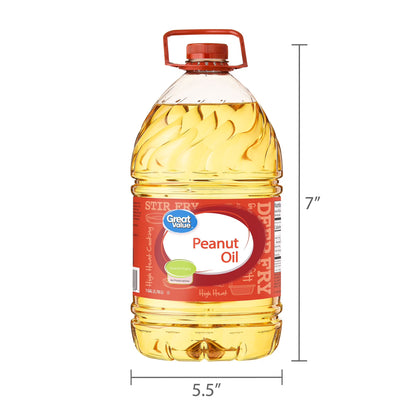 Great Value Peanut Oil, Heart Healthy and Versatile, 1 Gallon Bottle