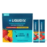 Liquid I.V. Hydration Multiplier Electrolyte Powder Variety Pack, Strawberry and Golden Cherry, 30 pk.
