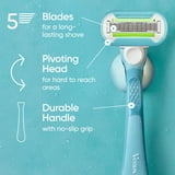 Venus Manual Razor, Extra Smooth for Women, 5 Blades, Handle + 2 Refills, Green