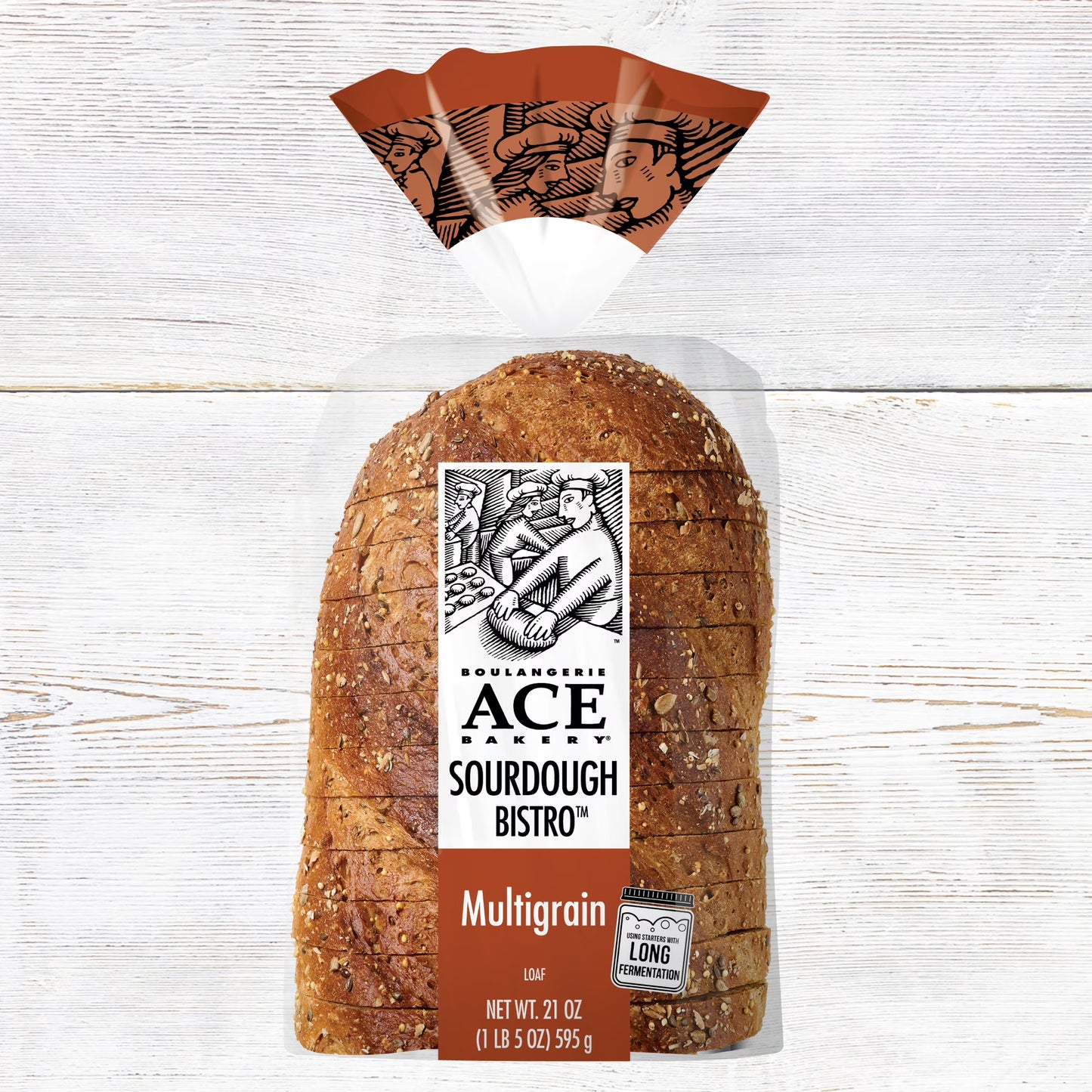 ACE Bakery Sourdough Multigrain Bread Regular Bistro Loaf, 1 Count, 21 oz, Shelf-Stable