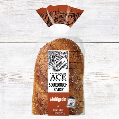 ACE Bakery Sourdough Multigrain Bread Regular Bistro Loaf, 1 Count, 21 oz, Shelf-Stable