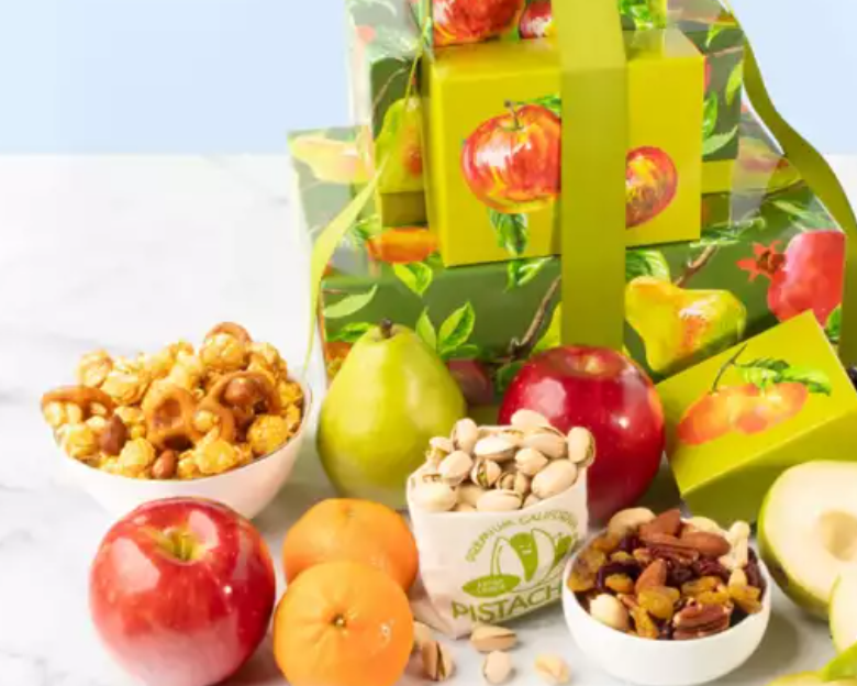 Gourmet Fruit and Nut Collection Gift Tower