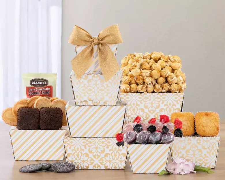 Brownie, Cake and Sweets Gift Tower